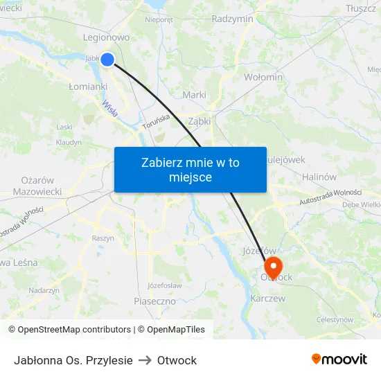 Jabłonna Os. Przylesie to Otwock map