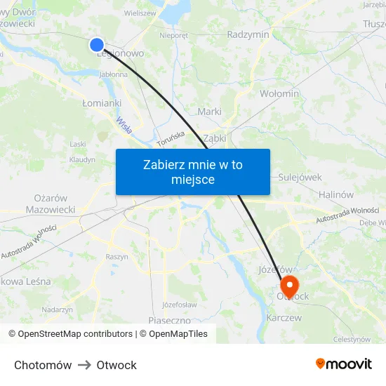 Chotomów to Otwock map