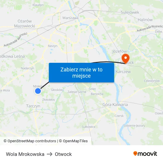 Wola Mrokowska to Otwock map