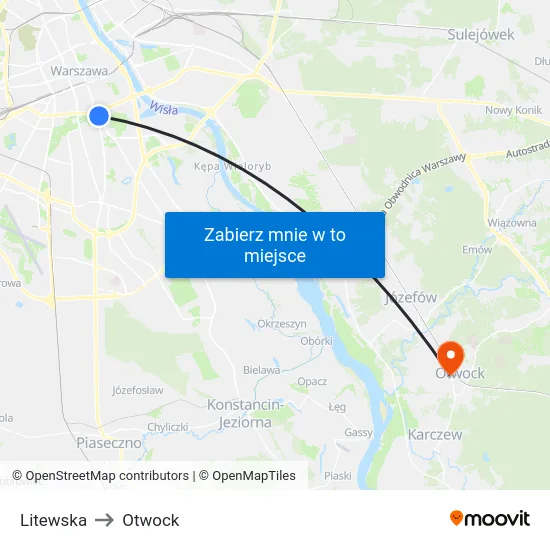 Litewska to Otwock map