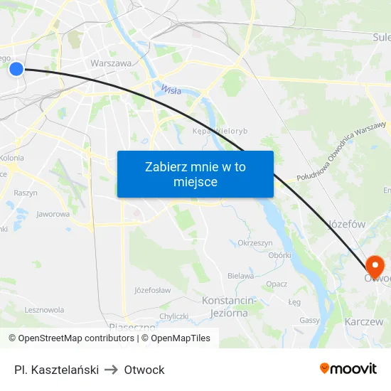 Pl. Kasztelański to Otwock map