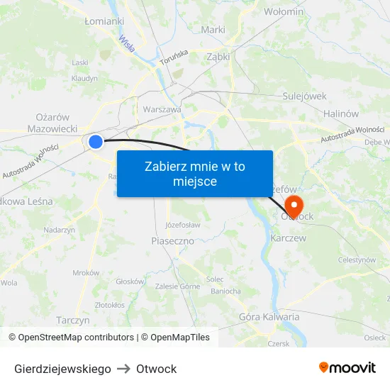 Gierdziejewskiego to Otwock map