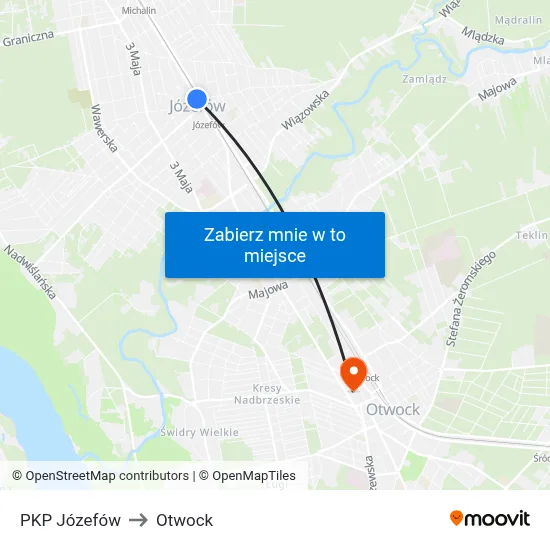 PKP Józefów to Otwock map