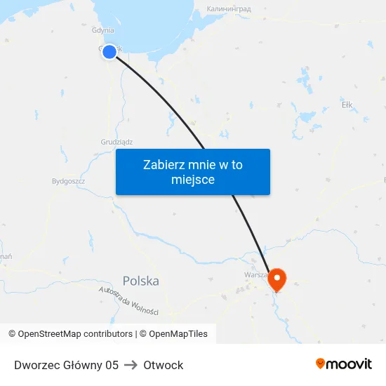 Dworzec Główny 05 to Otwock map