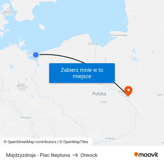 Międzyzdroje - Plac Neptuna to Otwock map