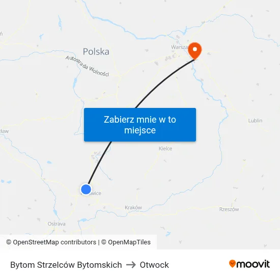 Bytom Strzelców Bytomskich to Otwock map