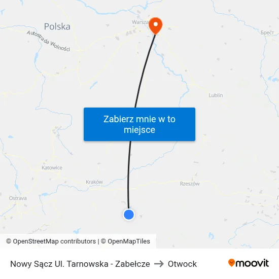 Nowy Sącz Ul. Tarnowska - Zabełcze to Otwock map