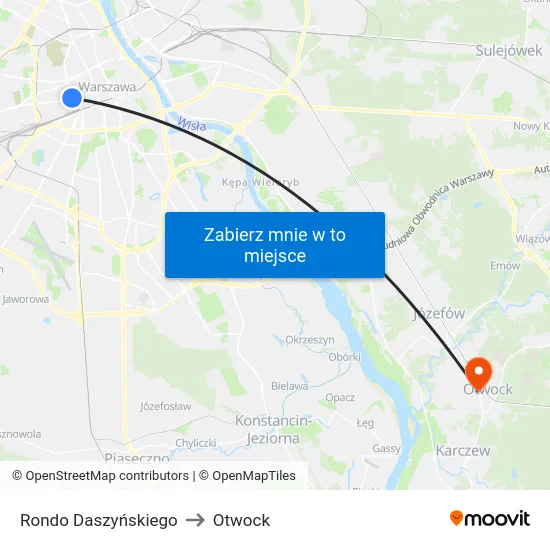 Rondo Daszyńskiego to Otwock map