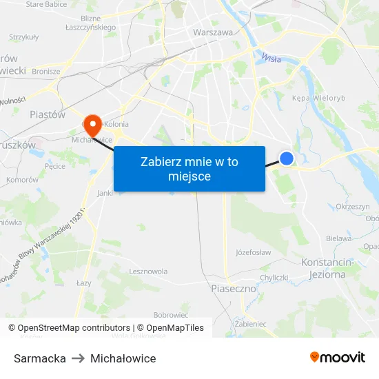 Sarmacka to Michałowice map