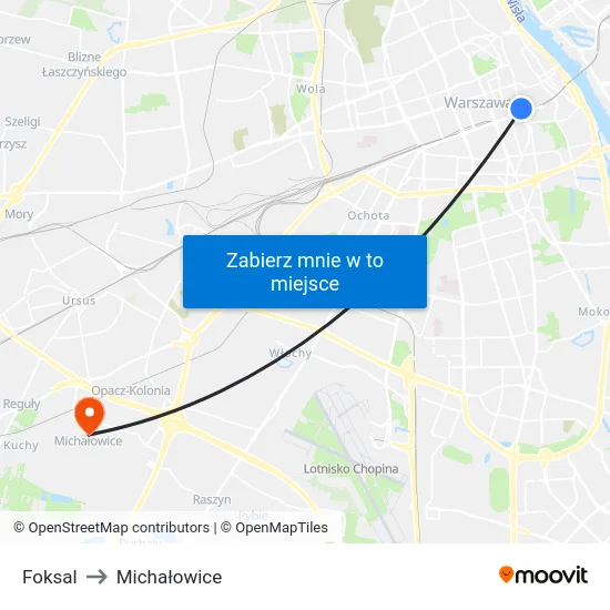 Foksal to Michałowice map