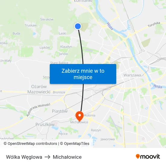 Wólka Węglowa to Michałowice map