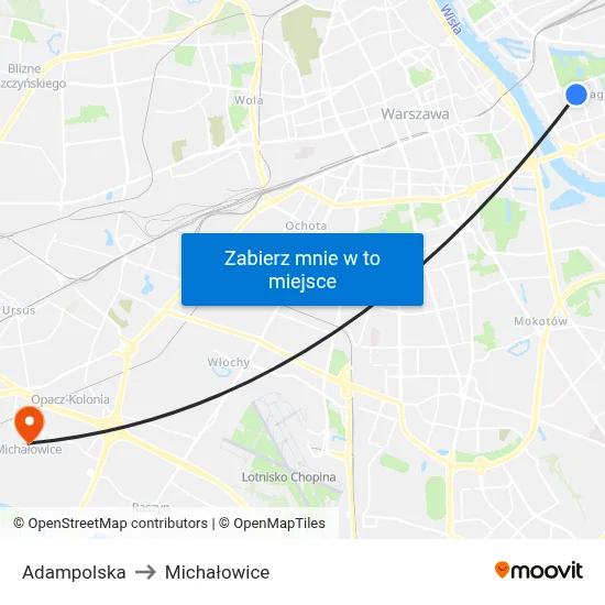 Adampolska to Michałowice map
