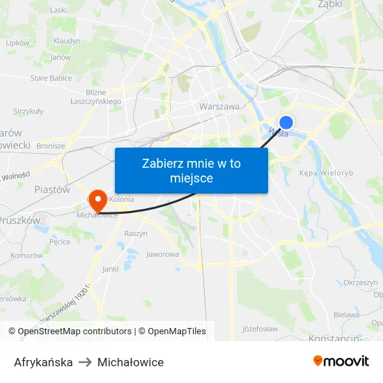 Afrykańska to Michałowice map