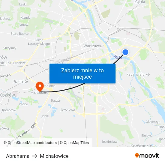 Abrahama to Michałowice map
