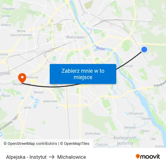 Alpejska - Instytut to Michałowice map