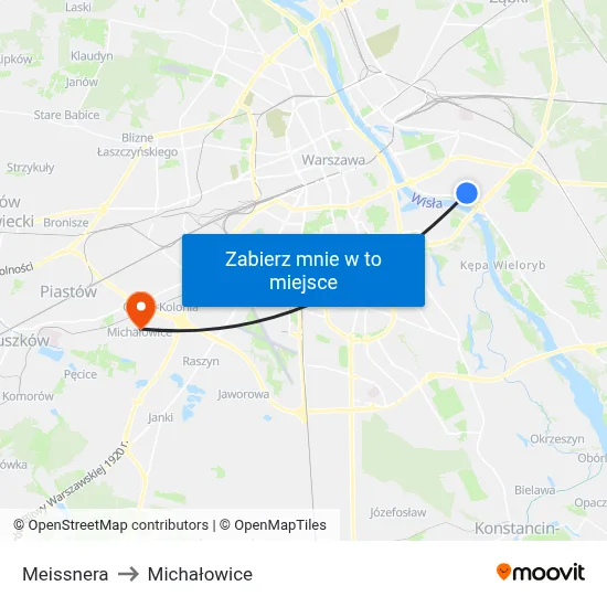 Meissnera to Michałowice map