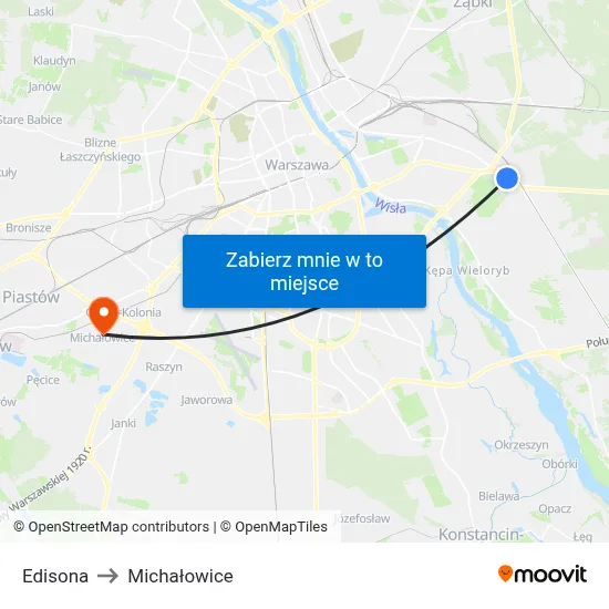 Edisona to Michałowice map
