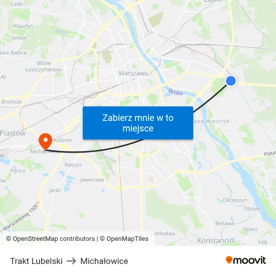 Trakt Lubelski to Michałowice map
