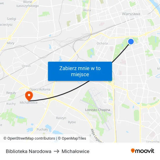Biblioteka Narodowa to Michałowice map