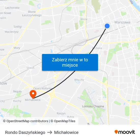 Rondo Daszyńskiego to Michałowice map