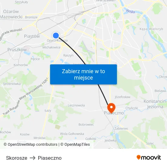 Skorosze to Piaseczno map