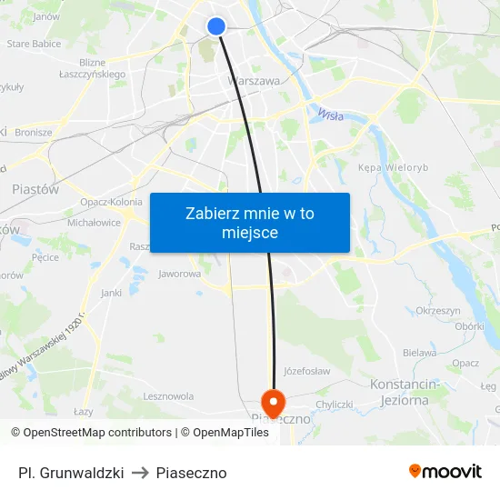 Pl. Grunwaldzki to Piaseczno map