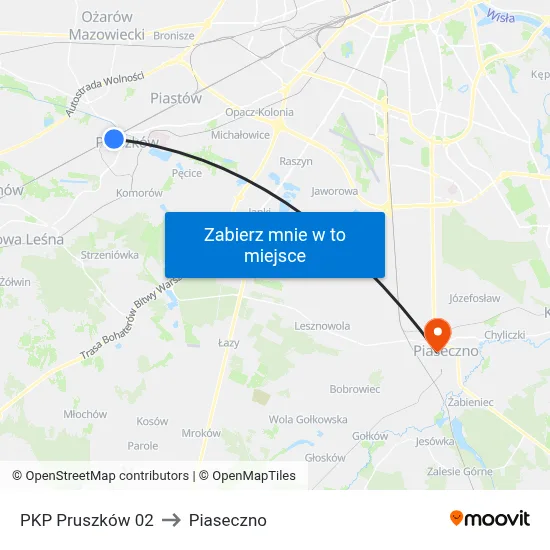 PKP Pruszków 02 to Piaseczno map