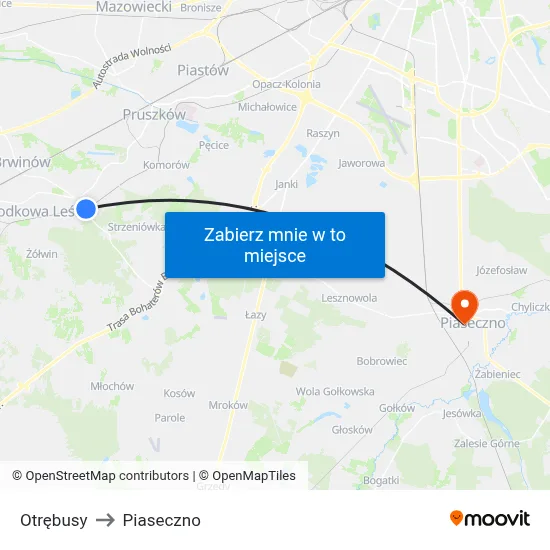 Otrębusy to Piaseczno map