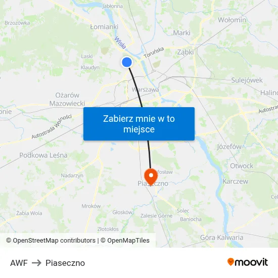 AWF to Piaseczno map