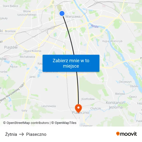 Żytnia to Piaseczno map