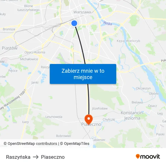 Raszyńska to Piaseczno map
