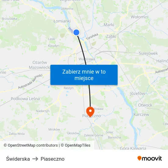 Świderska to Piaseczno map