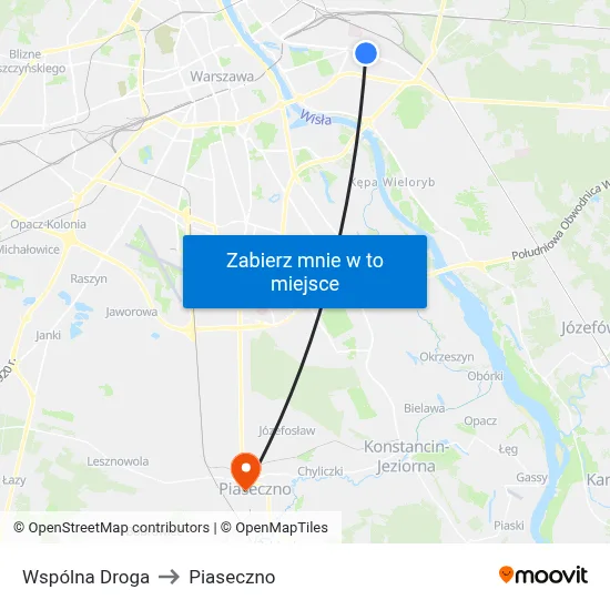 Wspólna Droga to Piaseczno map