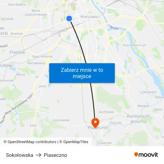 Sokołowska to Piaseczno map