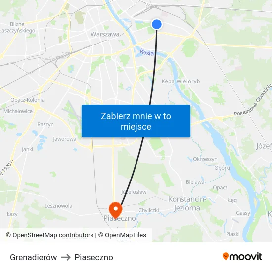 Grenadierów to Piaseczno map