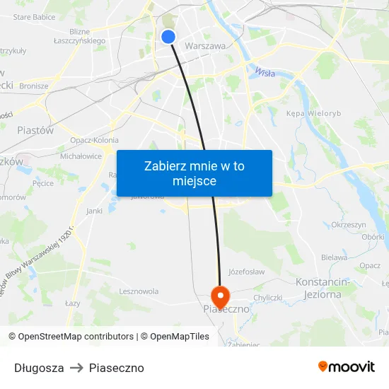 Długosza to Piaseczno map