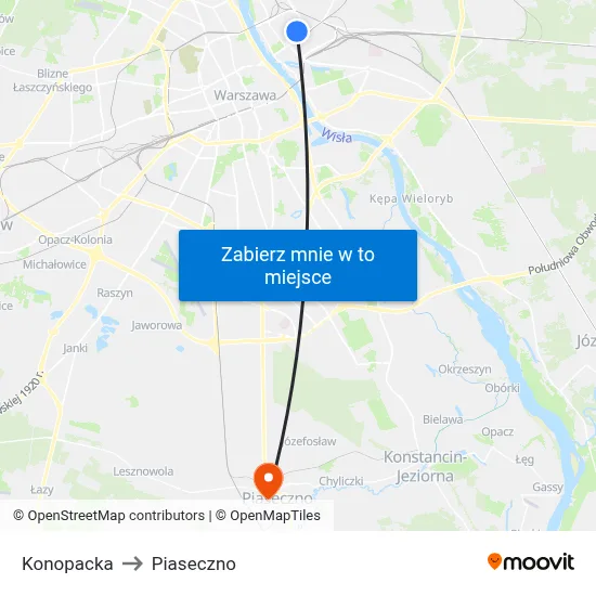 Konopacka to Piaseczno map