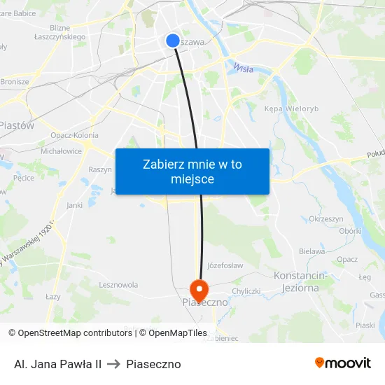 Al. Jana Pawła II to Piaseczno map