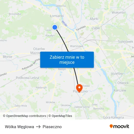 Wólka Węglowa to Piaseczno map