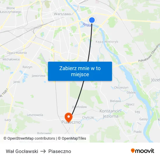 Wał Gocławski to Piaseczno map
