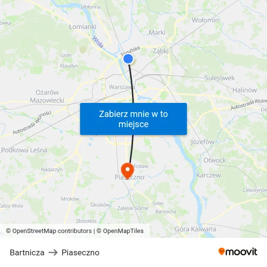 Bartnicza to Piaseczno map