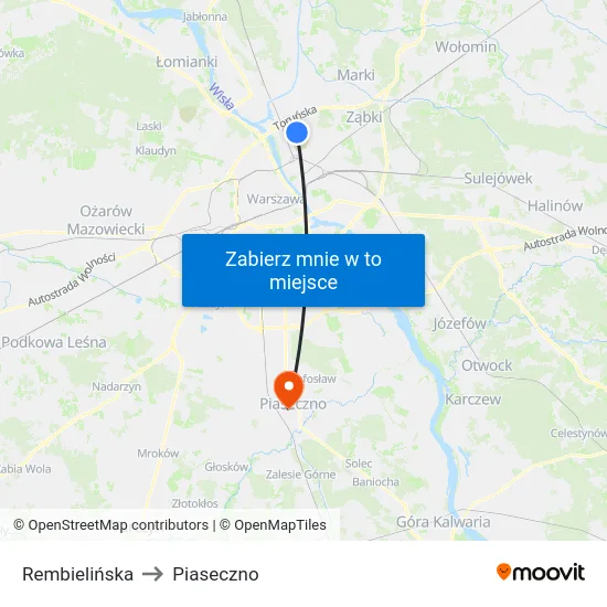 Rembielińska to Piaseczno map