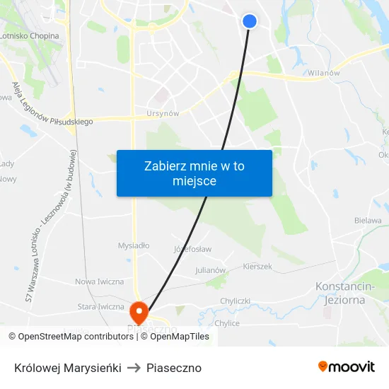Królowej Marysieńki to Piaseczno map
