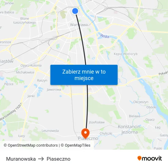 Muranowska to Piaseczno map