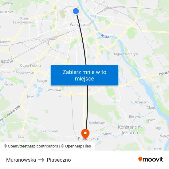 Muranowska to Piaseczno map