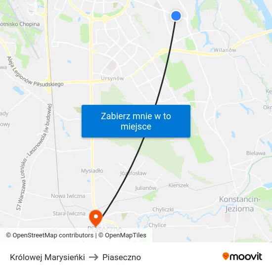 Królowej Marysieńki to Piaseczno map