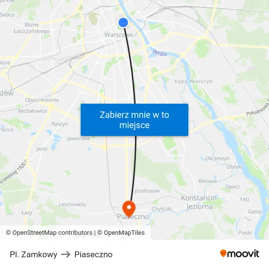 Pl. Zamkowy to Piaseczno map