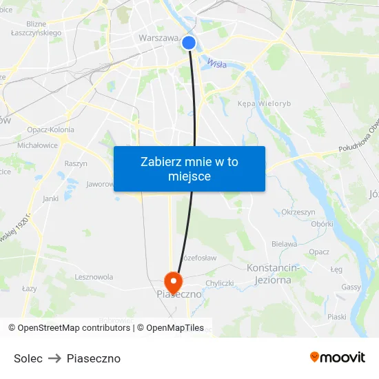 Solec to Piaseczno map