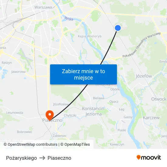 Pożaryskiego to Piaseczno map