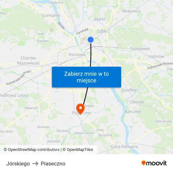 Jórskiego to Piaseczno map